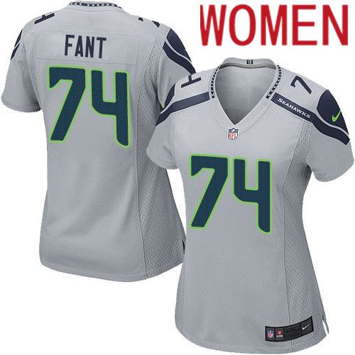 Women Seattle Seahawks #74 George Fant Nike Gray Game NFL Jersey